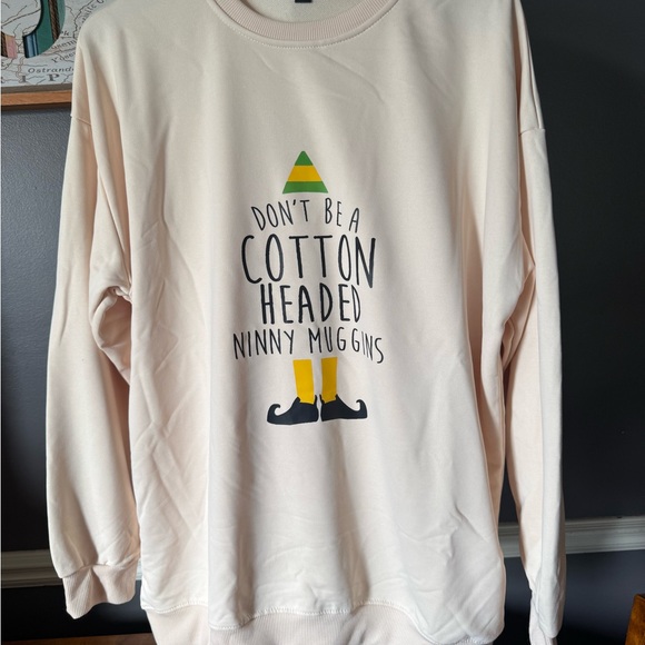 Elf Cotton-Headed Ninny Muggins Sweater - Cream - Picture 1 of 2